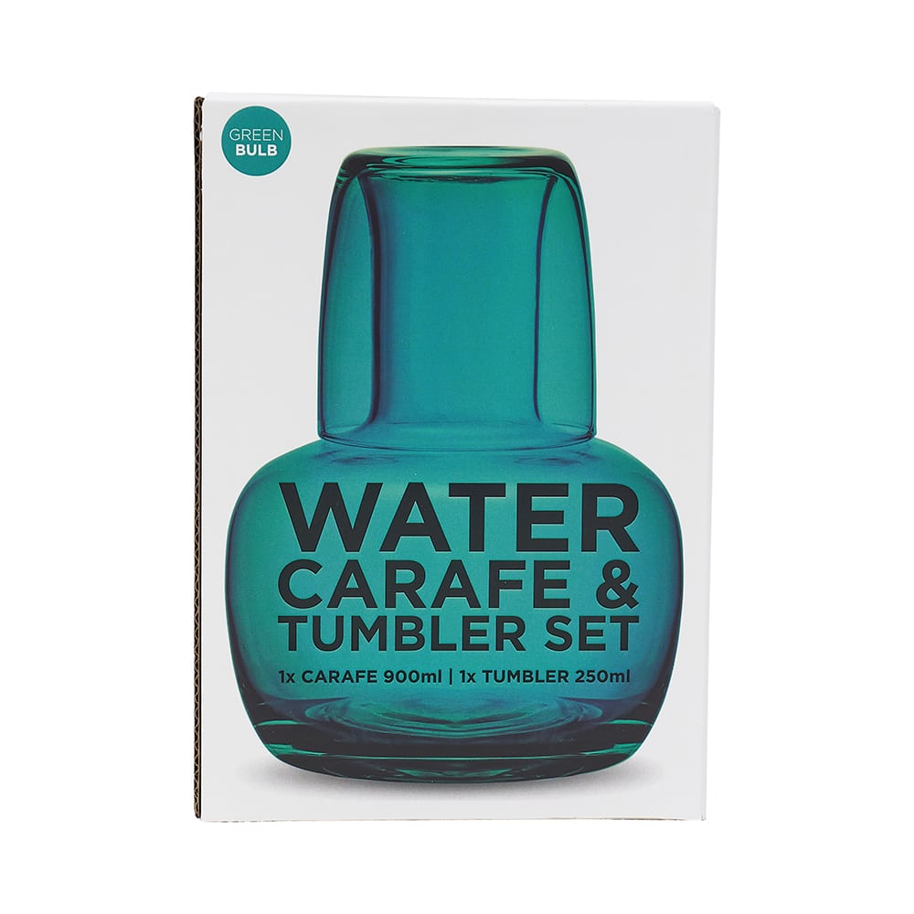 Water Carafe Set - Bulb - Green/Teal