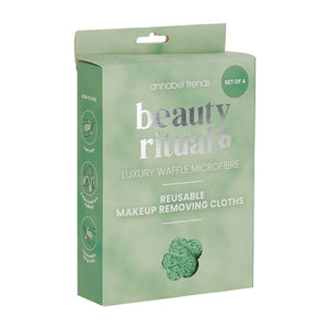 Beauty Ritual - Luxury Waffle Makeup Removing Cloths 4pc - Moss