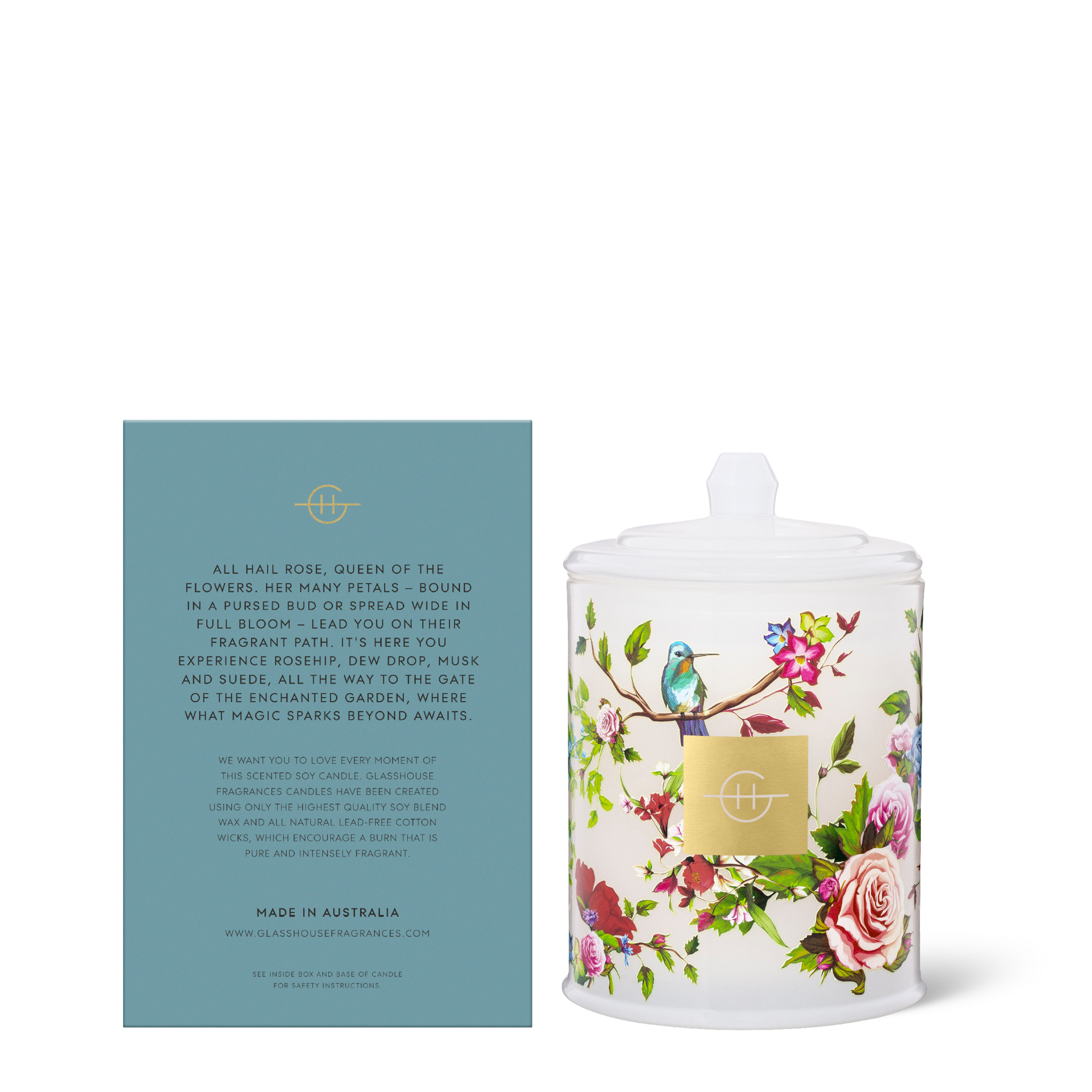 Glasshouse Fragrances 380g Soy Candle - Enchanted Garden