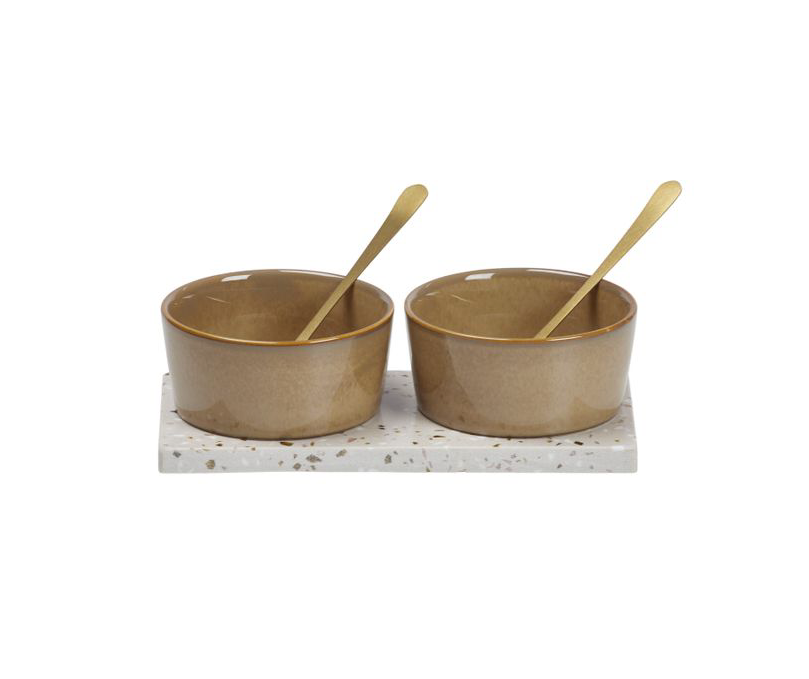 Ceramic Bowls + Board Set