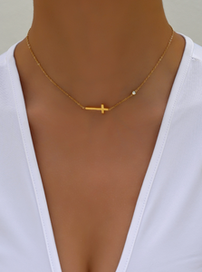 Cross & Crystal Necklace