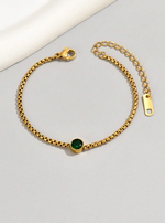 Load image into Gallery viewer, Green Crystal Chain Bracelet
