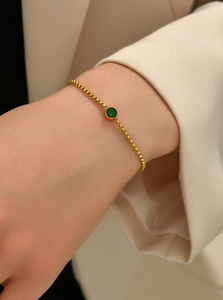 Green Crystal Chain Bracelet