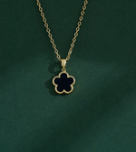 Load image into Gallery viewer, Flower Pendant Necklace - Black
