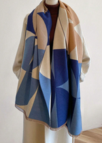 Load image into Gallery viewer, Geometric Print Scarf - Blue
