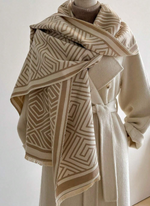 Load image into Gallery viewer, Reversible Print Scarf - Beige
