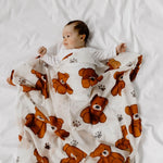 Load image into Gallery viewer, Di Lusso Living - Muslin Swaddle - Toby Bear
