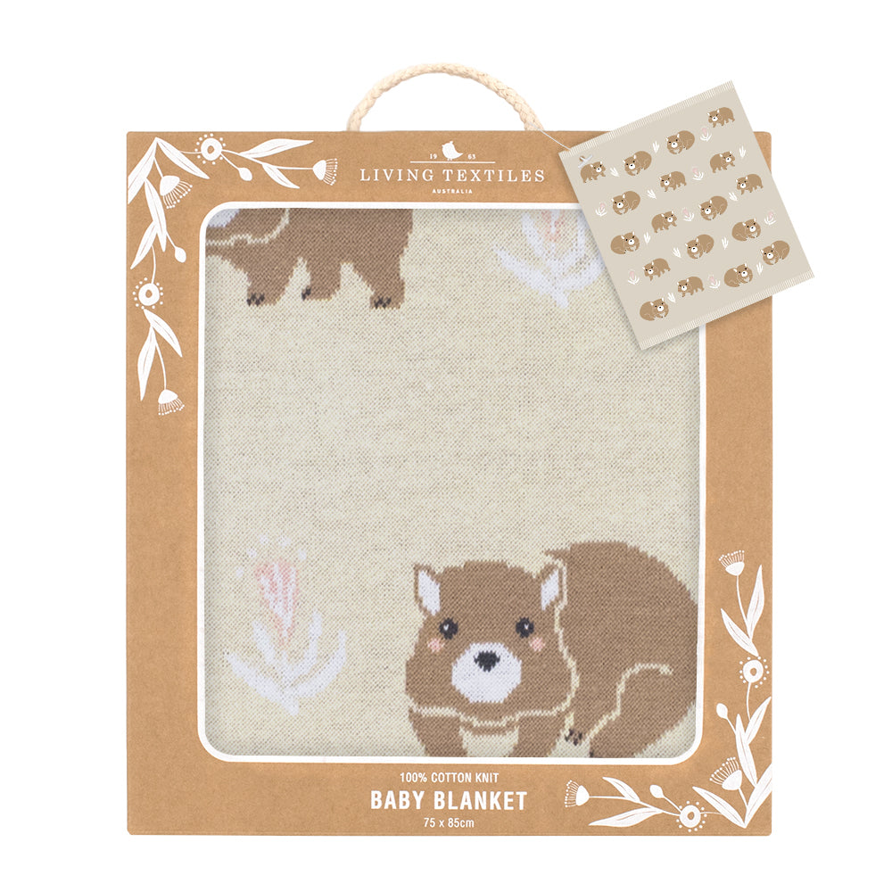 Baby Blanket - Wombat/Natural