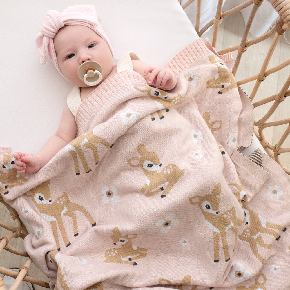 Baby Blanket - Fawn/Blush