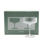 Load image into Gallery viewer, Sage &amp; Cooper - Hazel Ribbed Coupe Glasses - Set of 2
