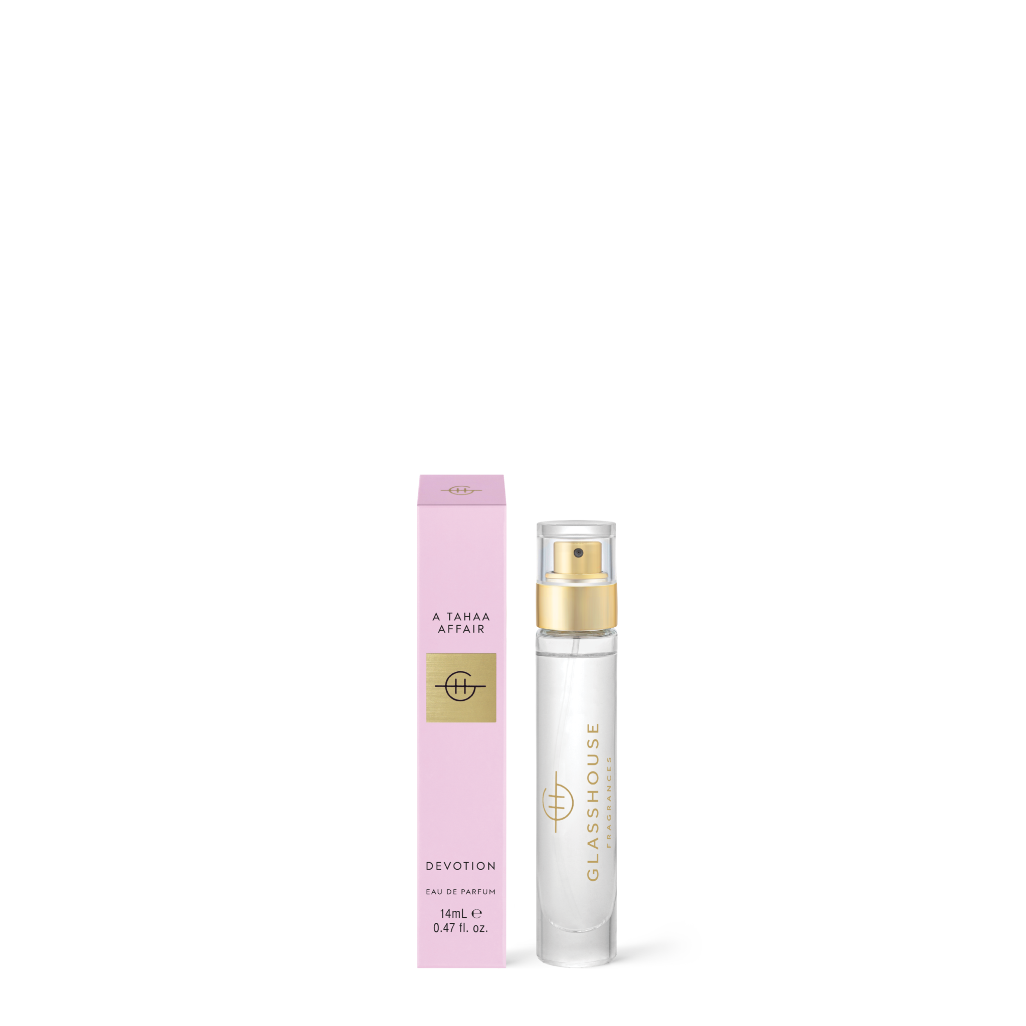 Glasshouse Fragrances 14ml Eau de Parfum - A TAHAA AFFAIR DEVOTION - Butterscotch Caramel & Jasmine