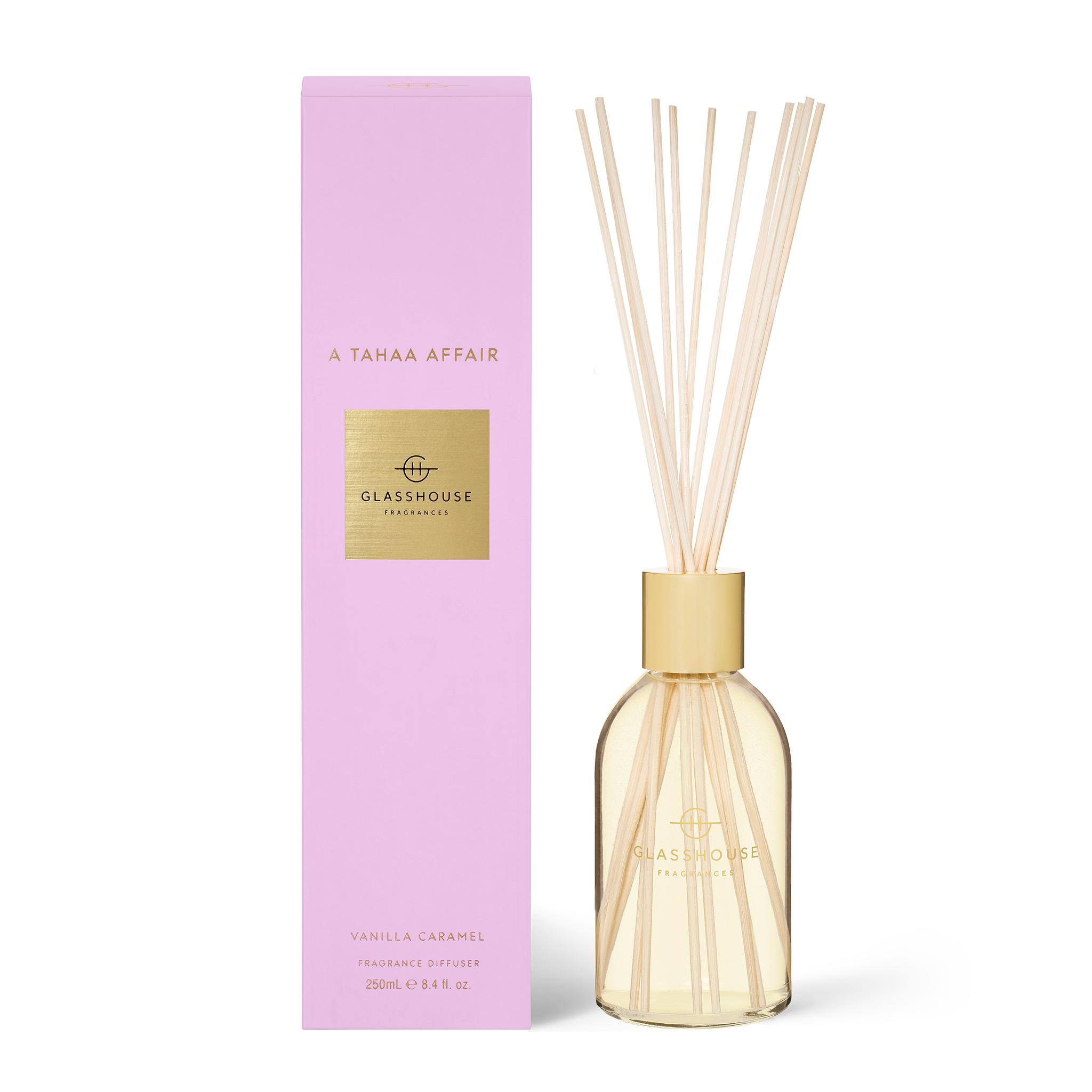 Glasshouse Fragrances 250ml Diffuser - A TAHAA AFFAIR - Vanilla Caramel