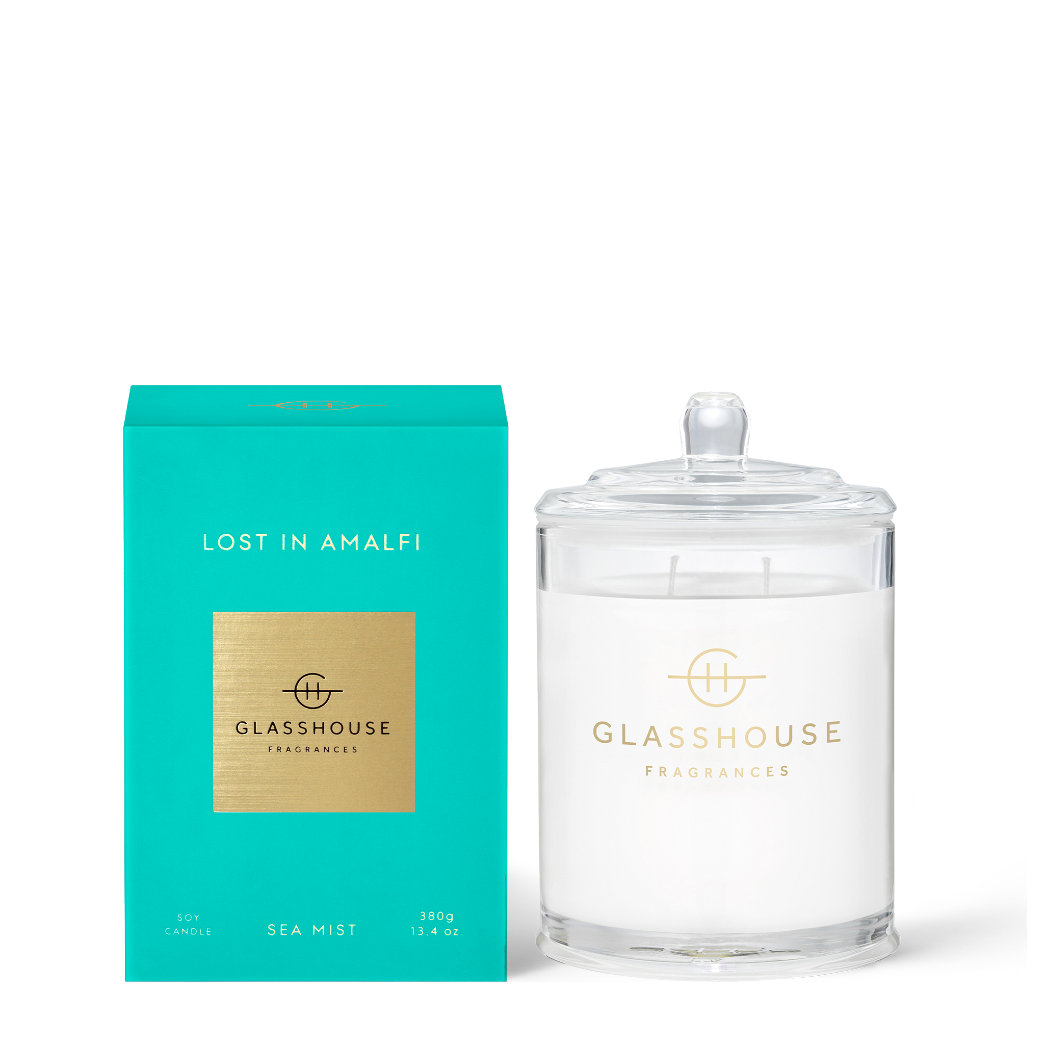 Glasshouse Fragrances 380g Soy Candle - LOST IN AMALFI - Sea Mist