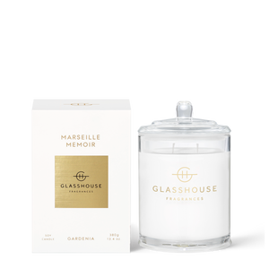 Glasshouse Fragrances 380g Soy Candle - MARSEILLE MEMOIR - Gardenia