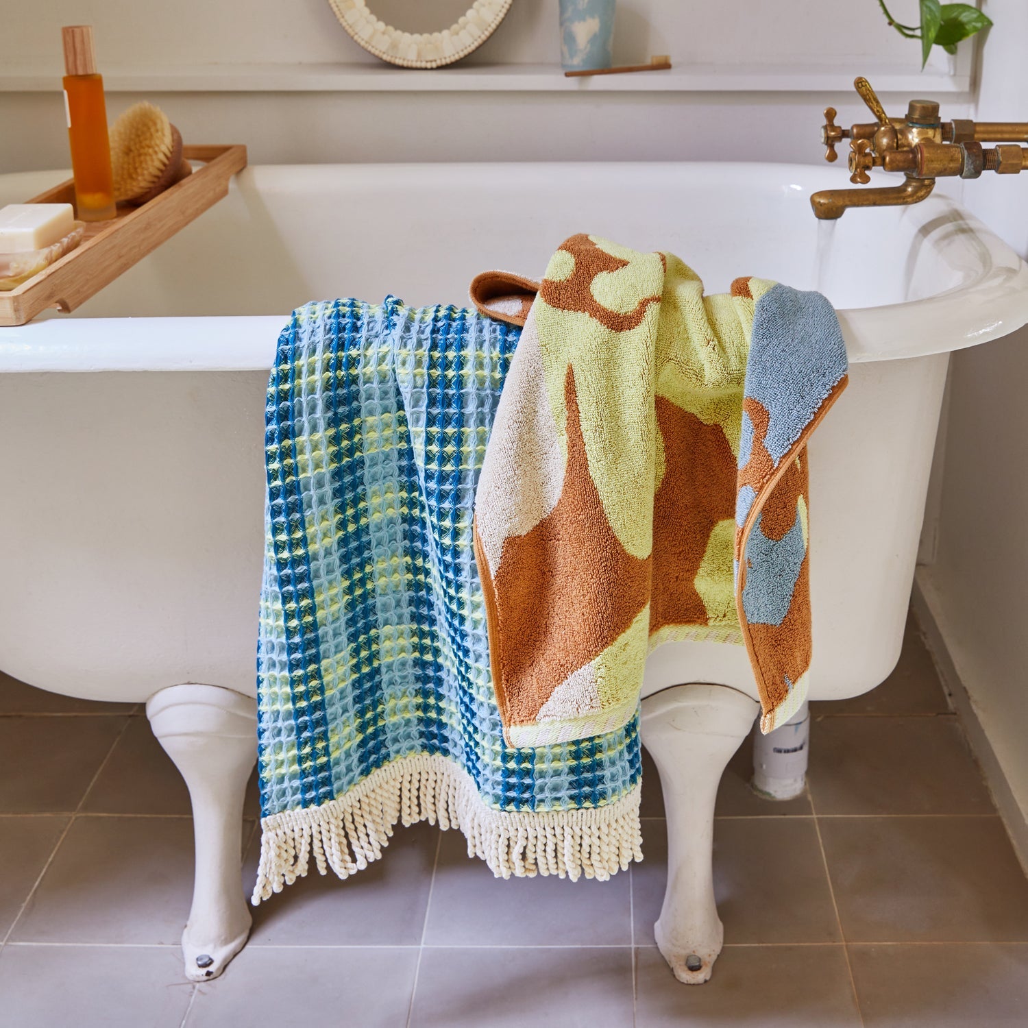Sage and Clare - Manning Floral Hand Towel - Fudge