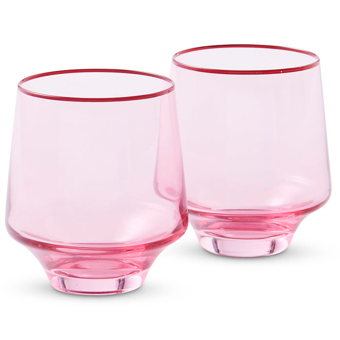 Kip & Co - Rose With A Twist Tumbler Glass - Set of 2
